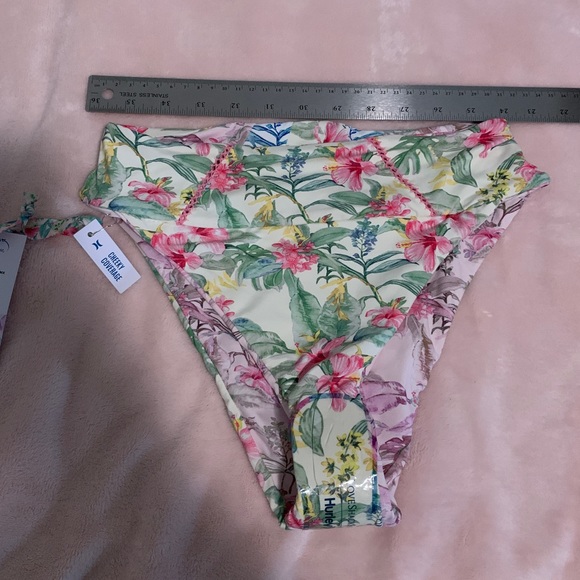 Loveshackfancy x Hurley floral pink green and blue bikini bottoms size small - Picture 7 of 8